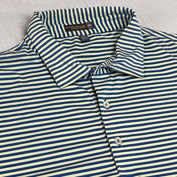 Peter Millar Other - Peter Millar Summer Comfort Size XL Blue Striped Short Sleeve Golf Polo Shirt